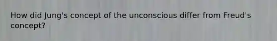 How did Jung's concept of the unconscious differ from Freud's concept?