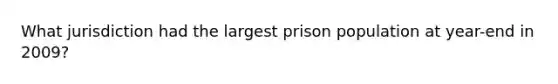 What jurisdiction had the largest prison population at year-end in 2009?