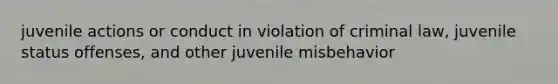 juvenile actions or conduct in violation of criminal law, juvenile status offenses, and other juvenile misbehavior