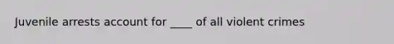 Juvenile arrests account for ____ of all violent crimes