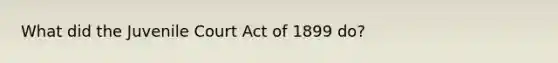 What did the Juvenile Court Act of 1899 do?