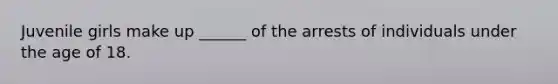 Juvenile girls make up ______ of the arrests of individuals under the age of 18.