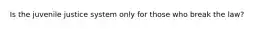 Is the juvenile justice system only for those who break the law?