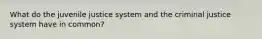 What do the juvenile justice system and the criminal justice system have in common?