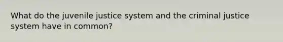 What do the juvenile justice system and the criminal justice system have in common?