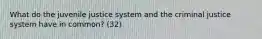 What do the juvenile justice system and the criminal justice system have in common? (32)