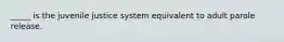 _____ is the juvenile justice system equivalent to adult parole release.
