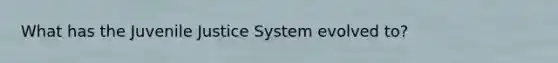 What has the Juvenile Justice System evolved to?
