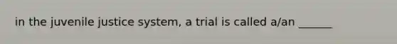 in the juvenile justice system, a trial is called a/an ______