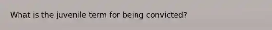 What is the juvenile term for being convicted?