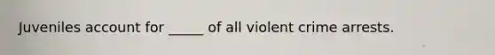 Juveniles account for _____ of all violent crime arrests.