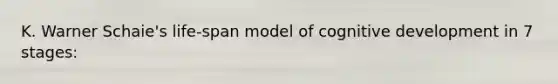 K. Warner Schaie's life-span model of cognitive development in 7 stages: