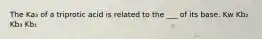 The Ka₃ of a triprotic acid is related to the ___ of its base. Kw Kb₂ Kb₃ Kb₁
