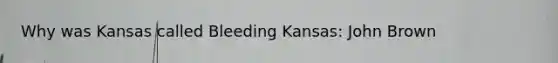 Why was Kansas called Bleeding Kansas: John Brown