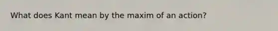 What does Kant mean by the maxim of an action?