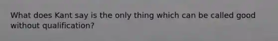 What does Kant say is the only thing which can be called good without qualification?