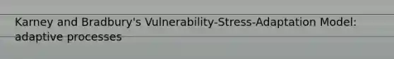 Karney and Bradbury's Vulnerability-Stress-Adaptation Model: adaptive processes