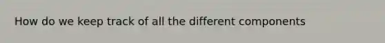 How do we keep track of all the different components