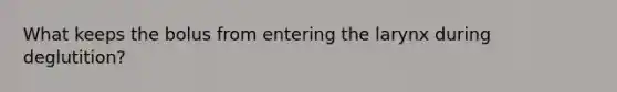 What keeps the bolus from entering the larynx during deglutition?