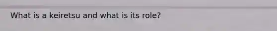 What is a keiretsu and what is its role?
