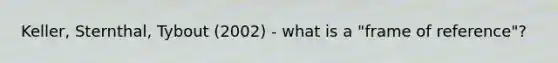 Keller, Sternthal, Tybout (2002) - what is a "frame of reference"?