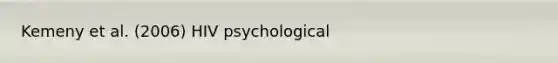 Kemeny et al. (2006) HIV psychological