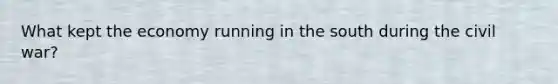What kept the economy running in the south during the civil war?