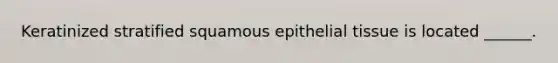 Keratinized stratified squamous epithelial tissue is located ______.