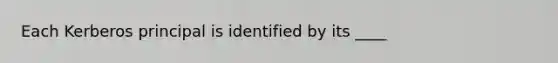 Each Kerberos principal is identified by its ____