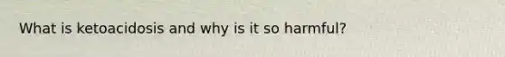 What is ketoacidosis and why is it so harmful?