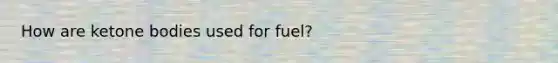 How are ketone bodies used for fuel?