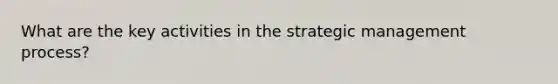 What are the key activities in the strategic management process?