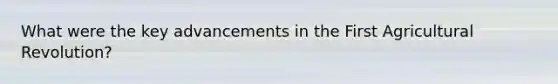 What were the key advancements in the First Agricultural Revolution?