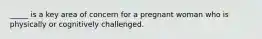 _____ is a key area of concern for a pregnant woman who is physically or cognitively challenged.