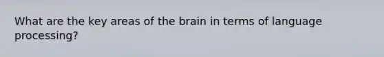 What are the key areas of the brain in terms of language processing?