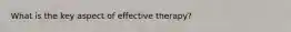 What is the key aspect of effective therapy?