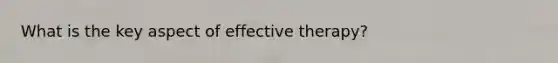 What is the key aspect of effective therapy?