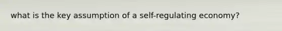 what is the key assumption of a self-regulating economy?