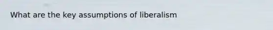 What are the key assumptions of liberalism