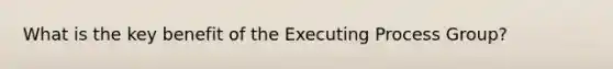 What is the key benefit of the Executing Process Group?