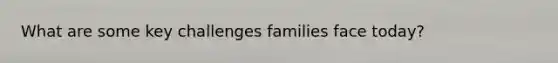 What are some key challenges families face today?