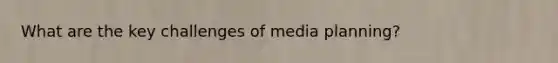 What are the key challenges of media planning?