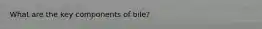 What are the key components of bile?