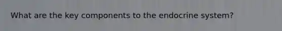 What are the key components to the endocrine system?