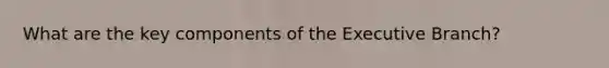 What are the key components of the Executive Branch?