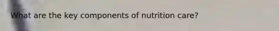 What are the key components of nutrition care?