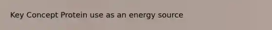 Key Concept Protein use as an energy source