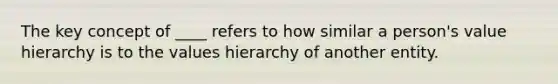 The key concept of ____ refers to how similar a person's value hierarchy is to the values hierarchy of another entity.