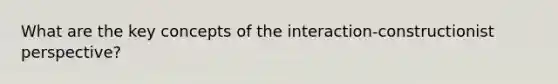 What are the key concepts of the interaction-constructionist perspective?