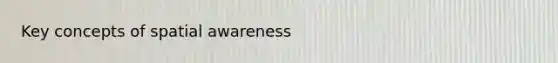 Key concepts of spatial awareness